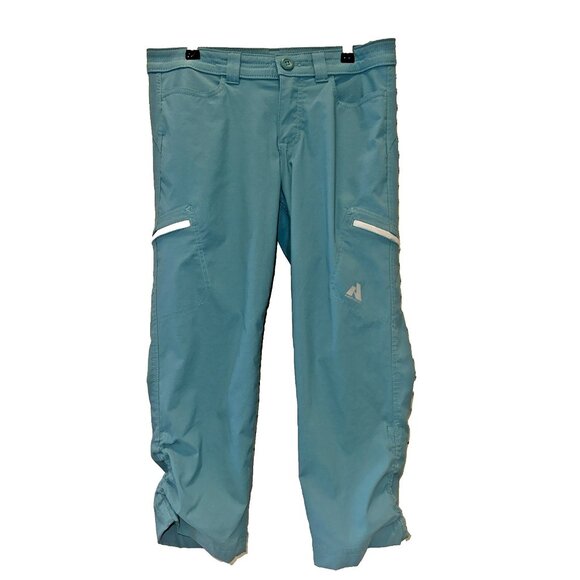 Eddie Bauer First Ascent Capri Pants Women's Size 2 Teal Waist 30" Inseam 20.5" - Picture 1 of 10